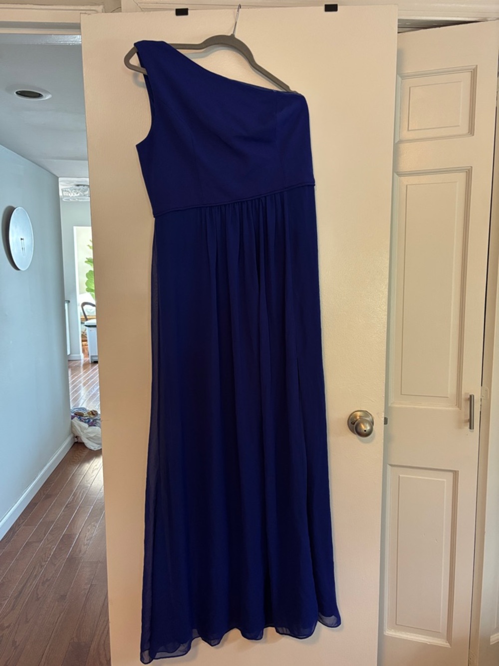 Adrianna Papell One-Shoulder Sapphire Blue Gown 12